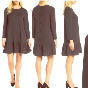 Halogen Button Back Ruffle Hem Dress